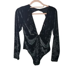 Victorias Secret low cut plunge velvet bodysuit